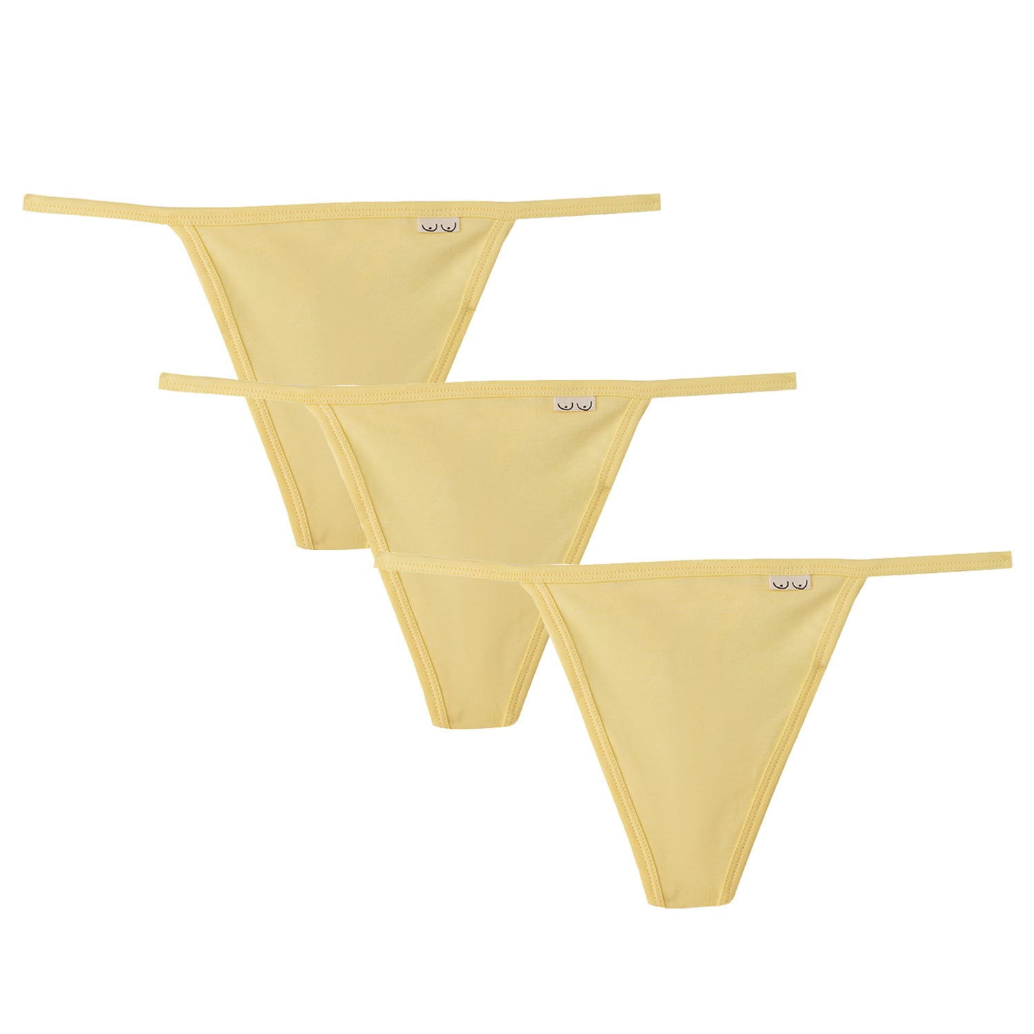 3-Pack Yellow Cotton V-string